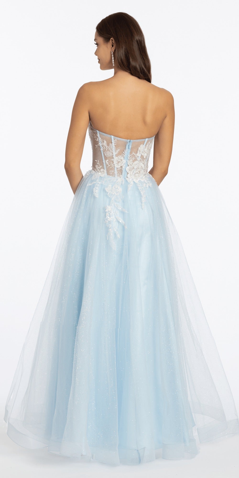 Rhinestone Open Heart Back Scuba Skater Dress
