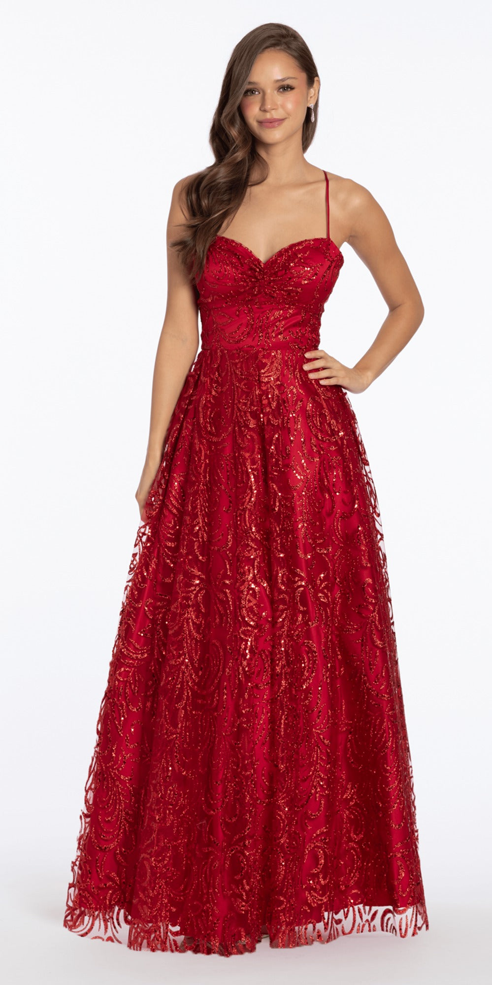 Rhinestone Open Heart Back Scuba Skater Dress