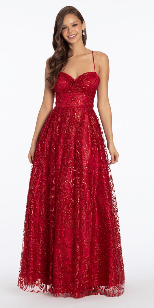 Jersey Off the Shoulder Column Dress with Beaded Side Panels