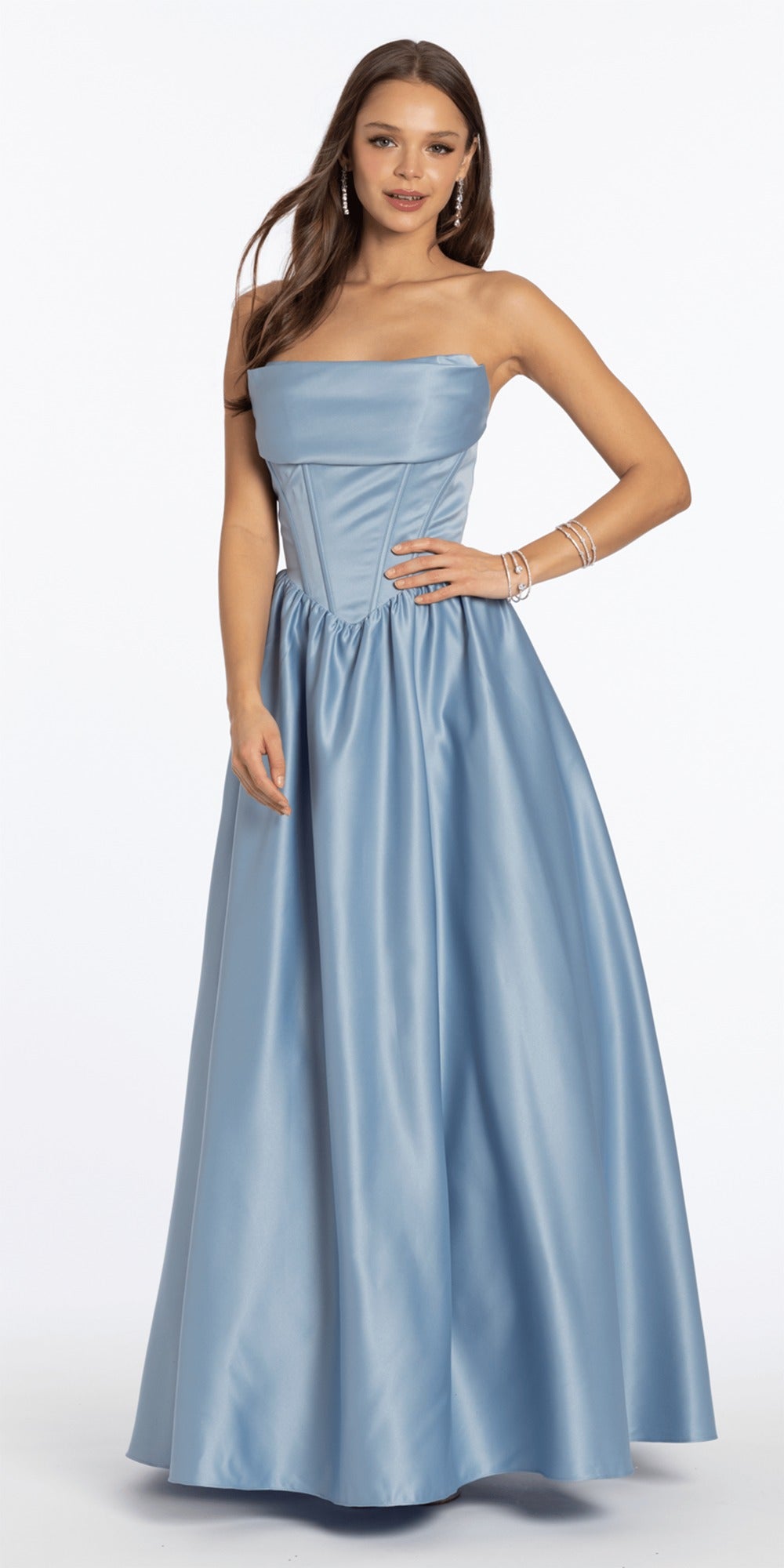 V Notch Halter Mesh 3D Floral Dress with Scalloped Hem