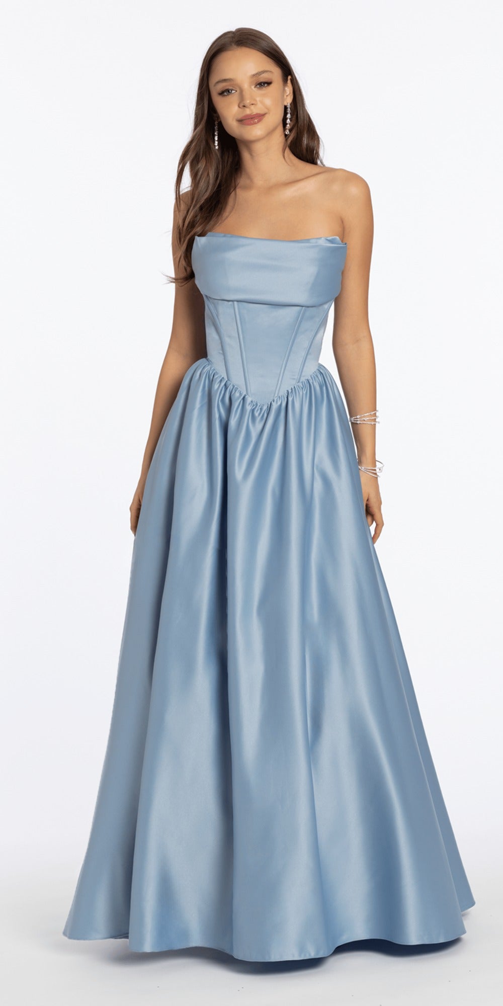 V Notch Halter Mesh 3D Floral Dress with Scalloped Hem