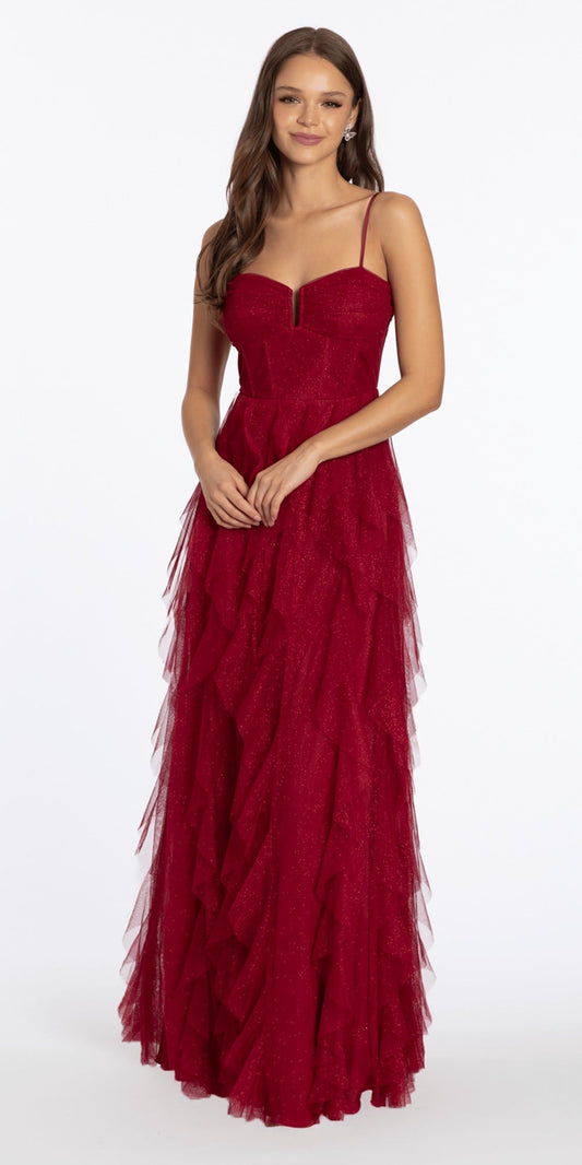 Satin Embellished Corset Column Dress with Side Drape