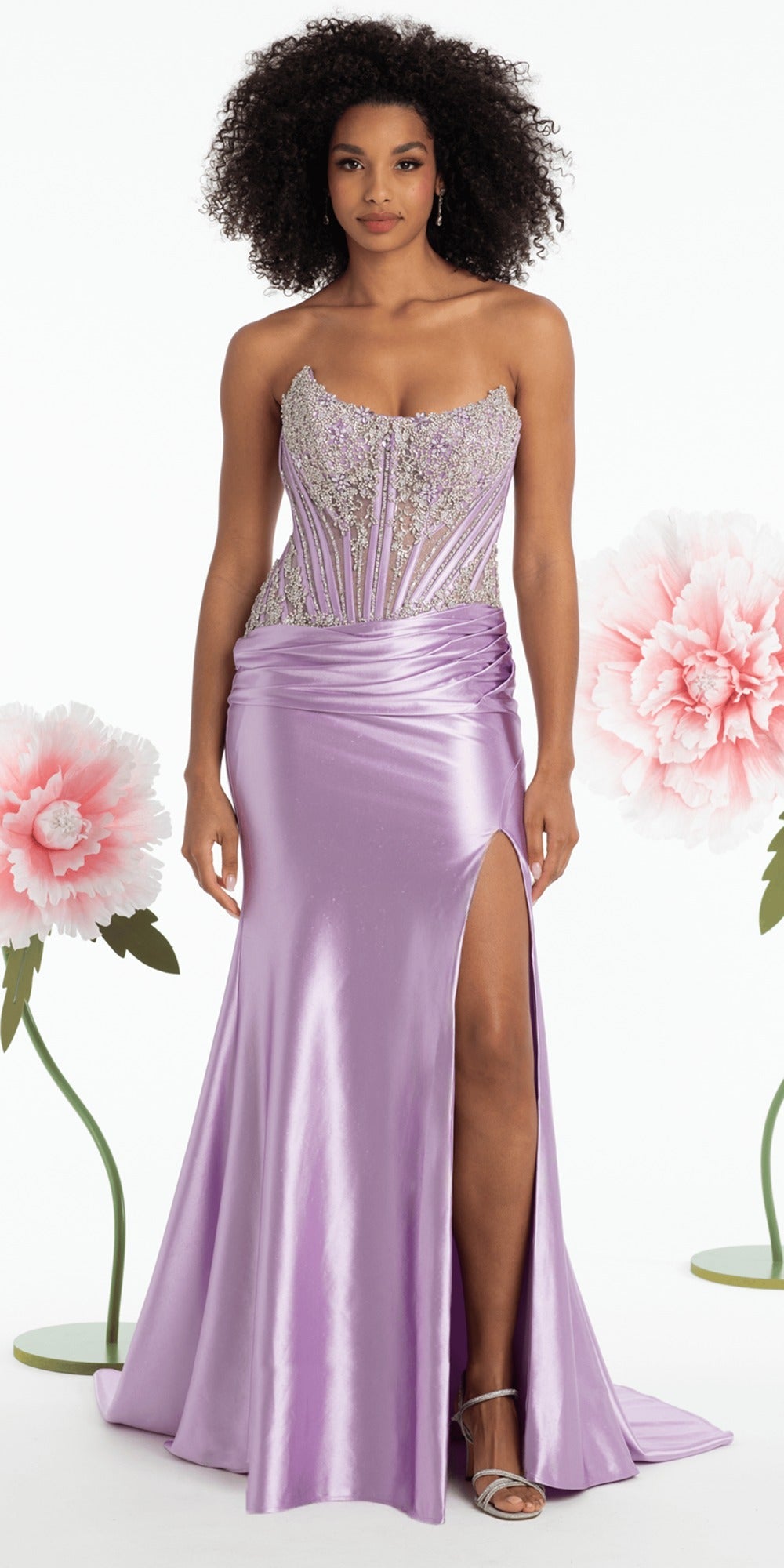 Scoop Neck Chiffon Flutter Sleeve Embroidered A-line Dress