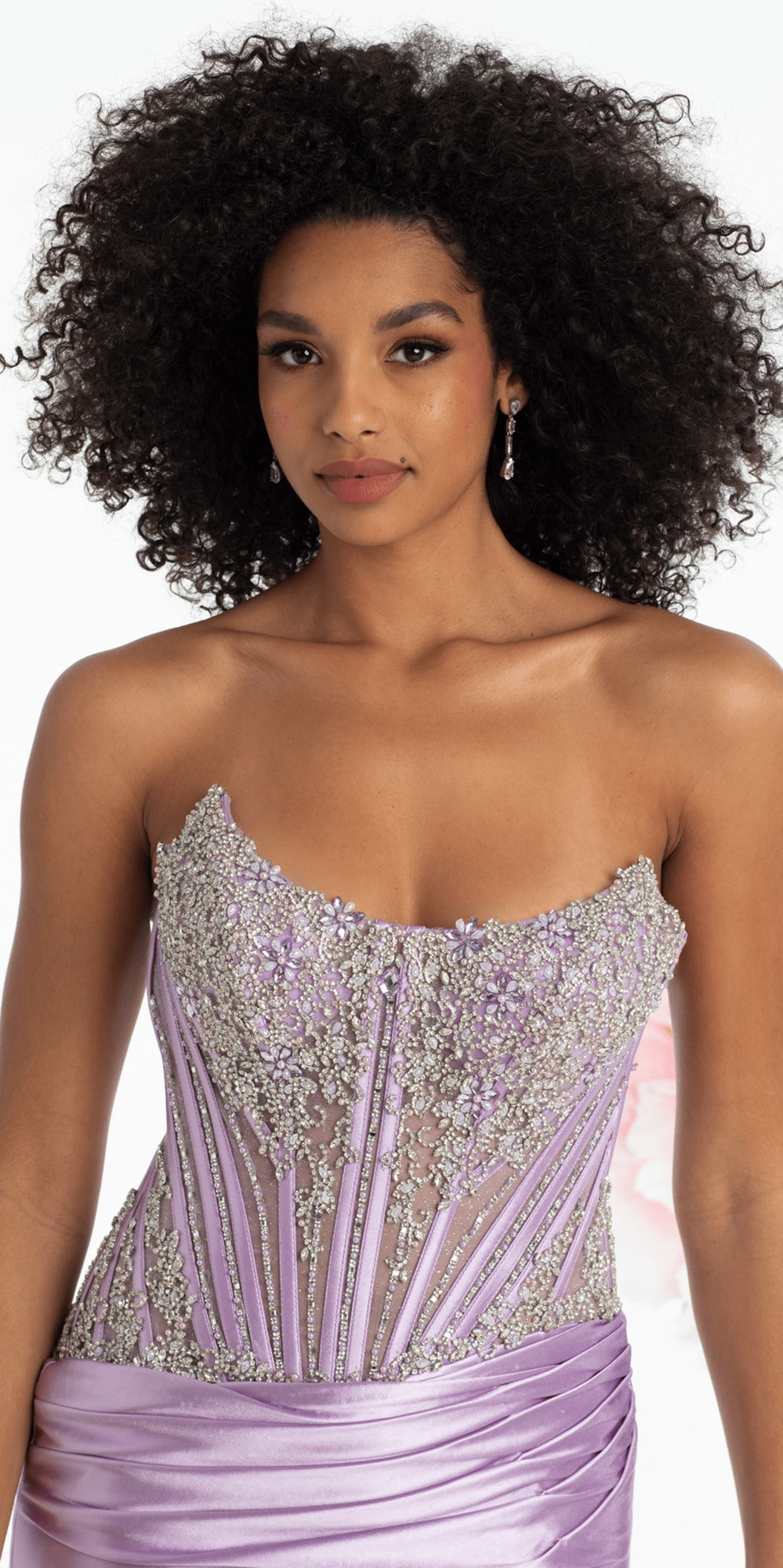 Scoop Neck Chiffon Flutter Sleeve Embroidered A-line Dress