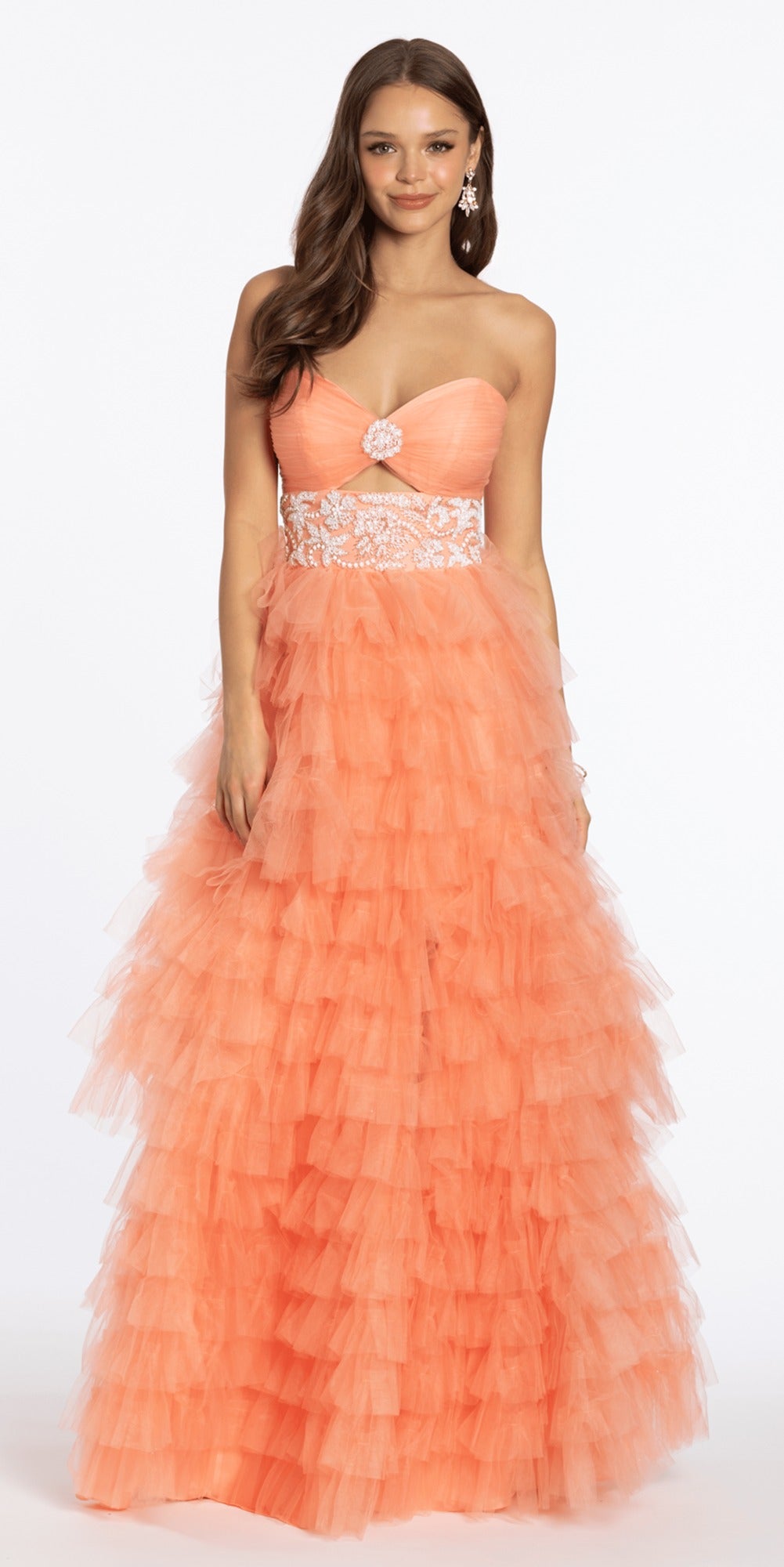 Sweetheart Floral Applique Mikado Ballgown with Pockets