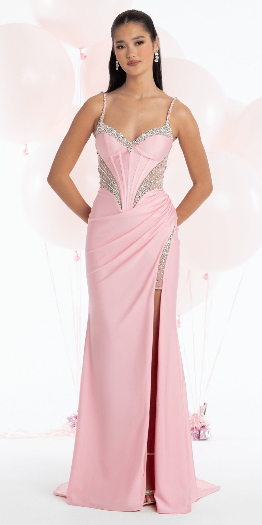 Sweetheart Floral Jacquard A Line Lace Up Back Dress
