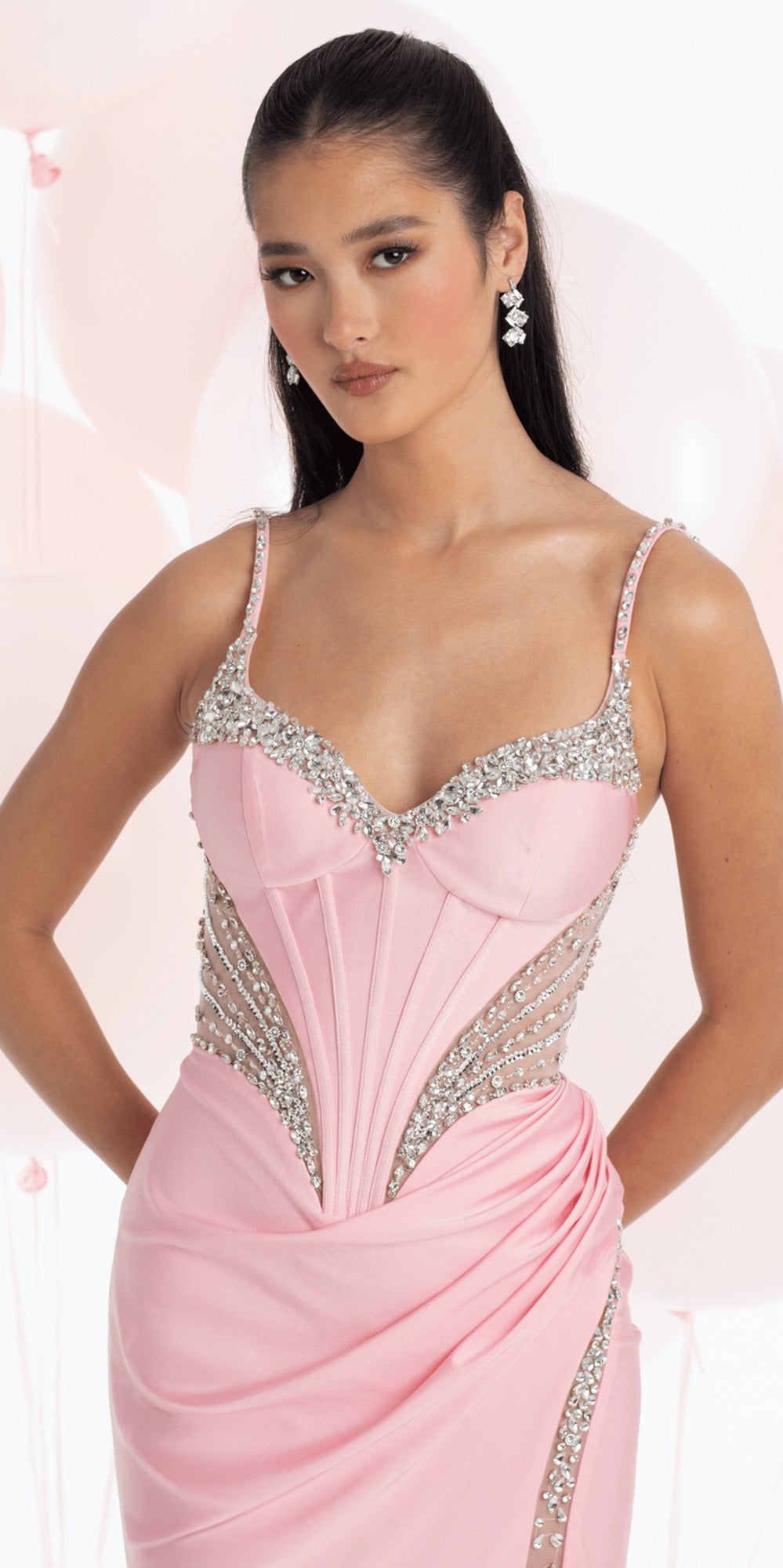 Sweetheart Floral Jacquard A Line Lace Up Back Dress