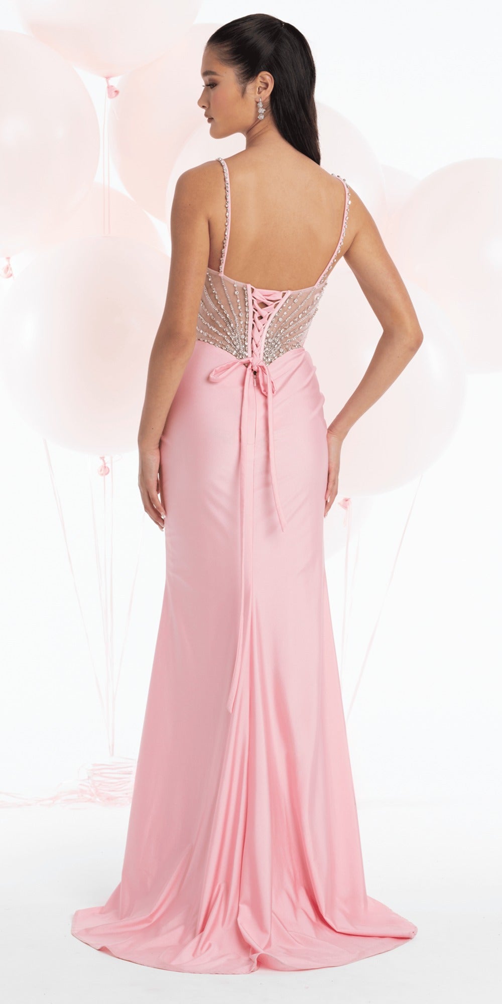 Sweetheart Floral Jacquard A Line Lace Up Back Dress