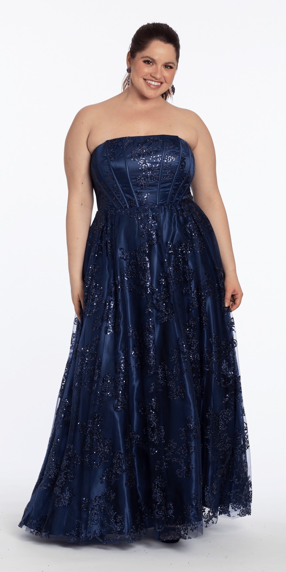 Jersey Drape Back Column Dress with Beaded Side Panels