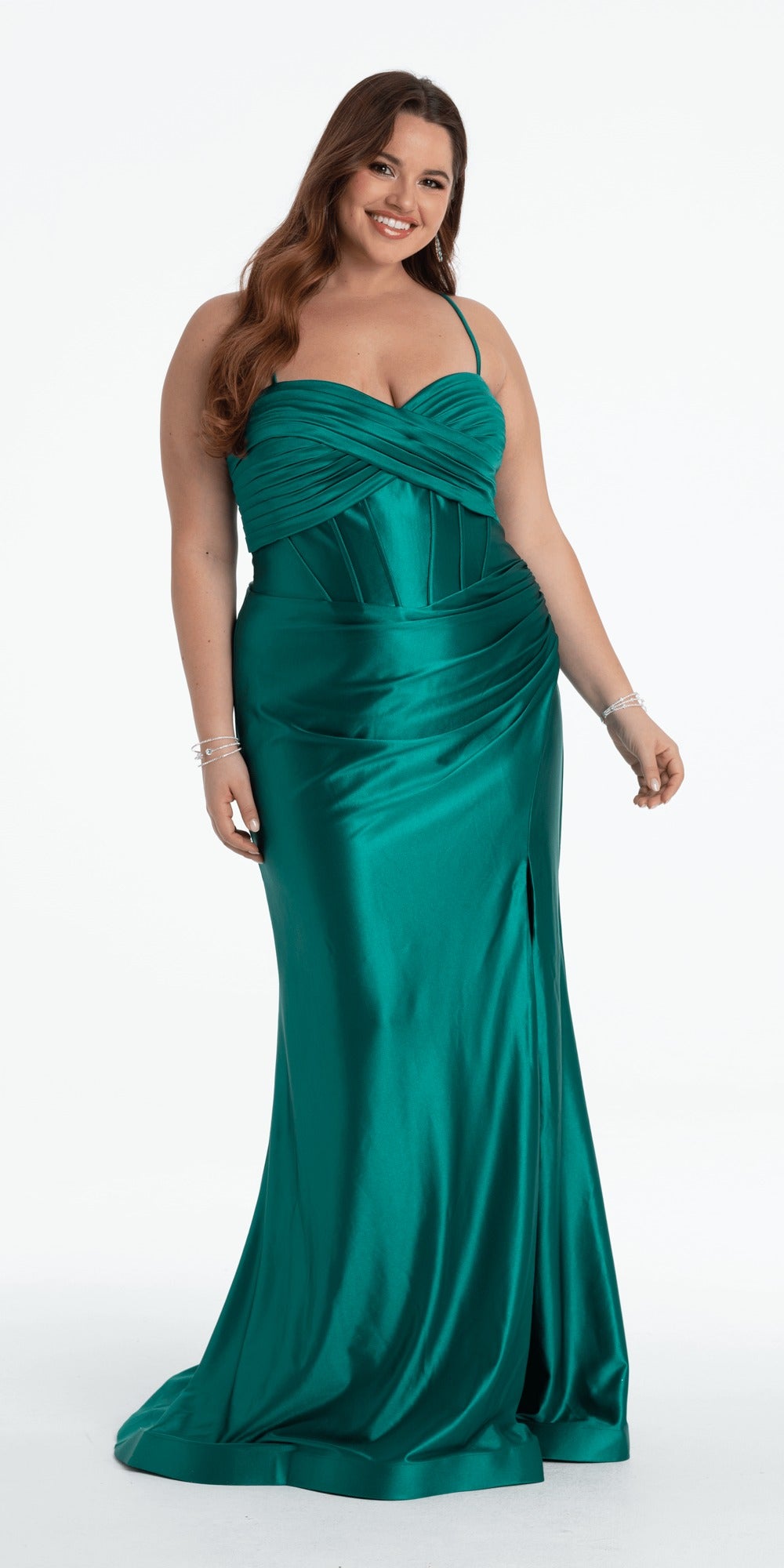 Glitter Mesh Sweetheart Pleated Tea Length Dress