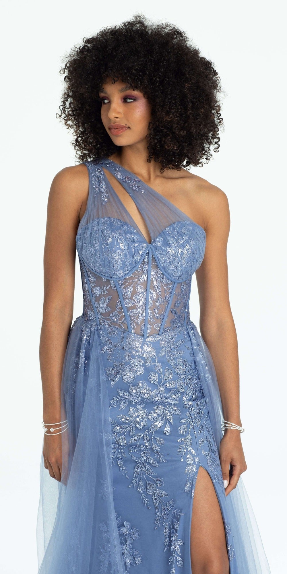 Rhinestone Encrusted Sweetheart Mesh Bodycon Dress with Ruching