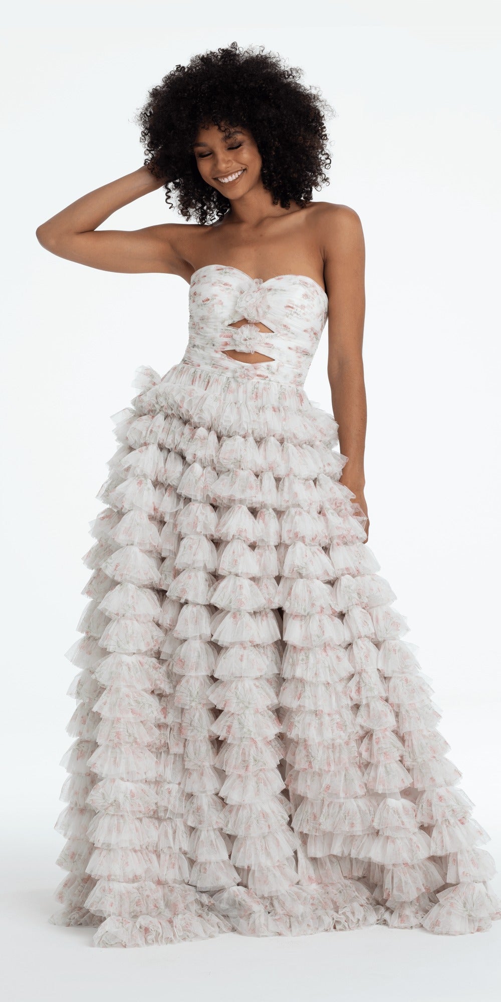 Foil Pleated Peek-a-Boo Halter Dress