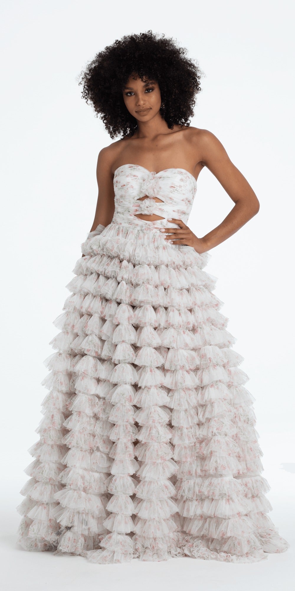 Foil Pleated Peek-a-Boo Halter Dress