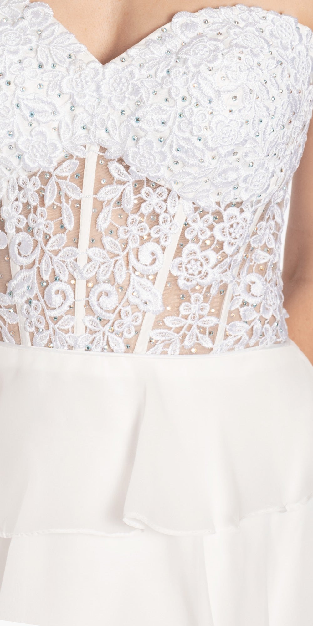 Satin Pleated Strapless Trumpet Dress with Sweep Train