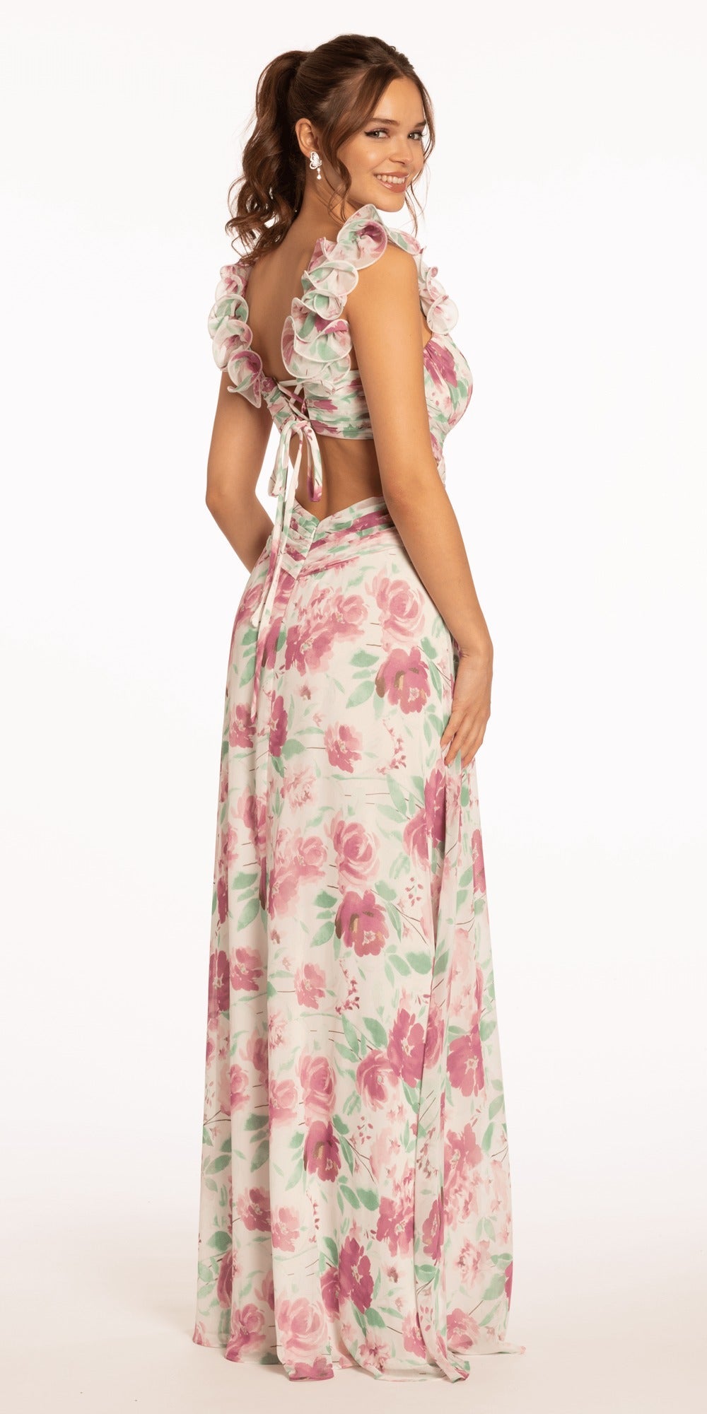 Beaded Illusion Cap Sleeve Jersey Column Dress
