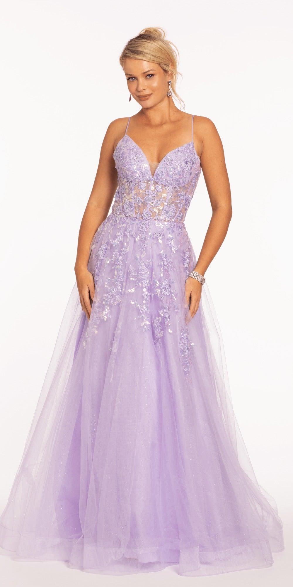 Spandex V Neck Cap Sleeve Column Dress with Side Cascade