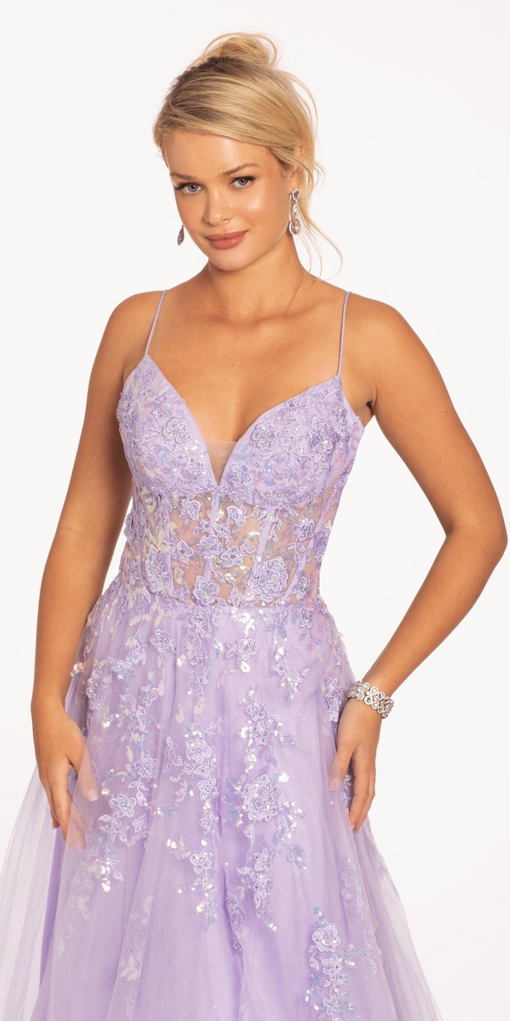One Shoulder Scuba Column Dress with Overskirt