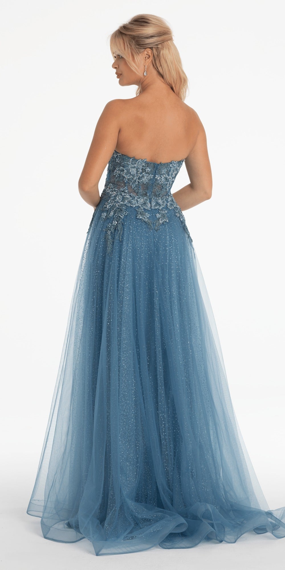 Satin Asymmetrical Neck Blouson Column Dress with Back Ruching