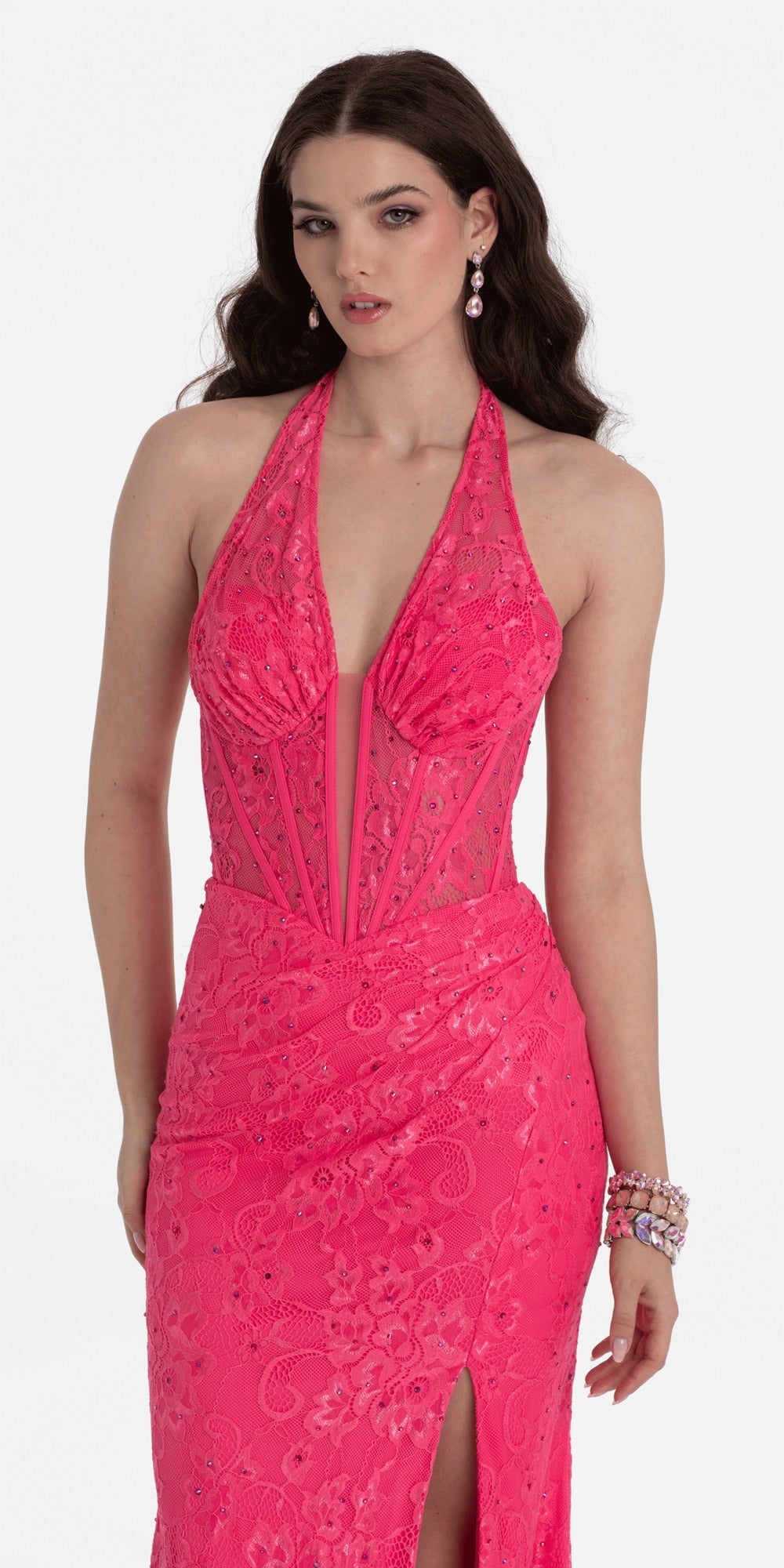 Satin Sweetheart Twist Corset Ballgown with Pockets