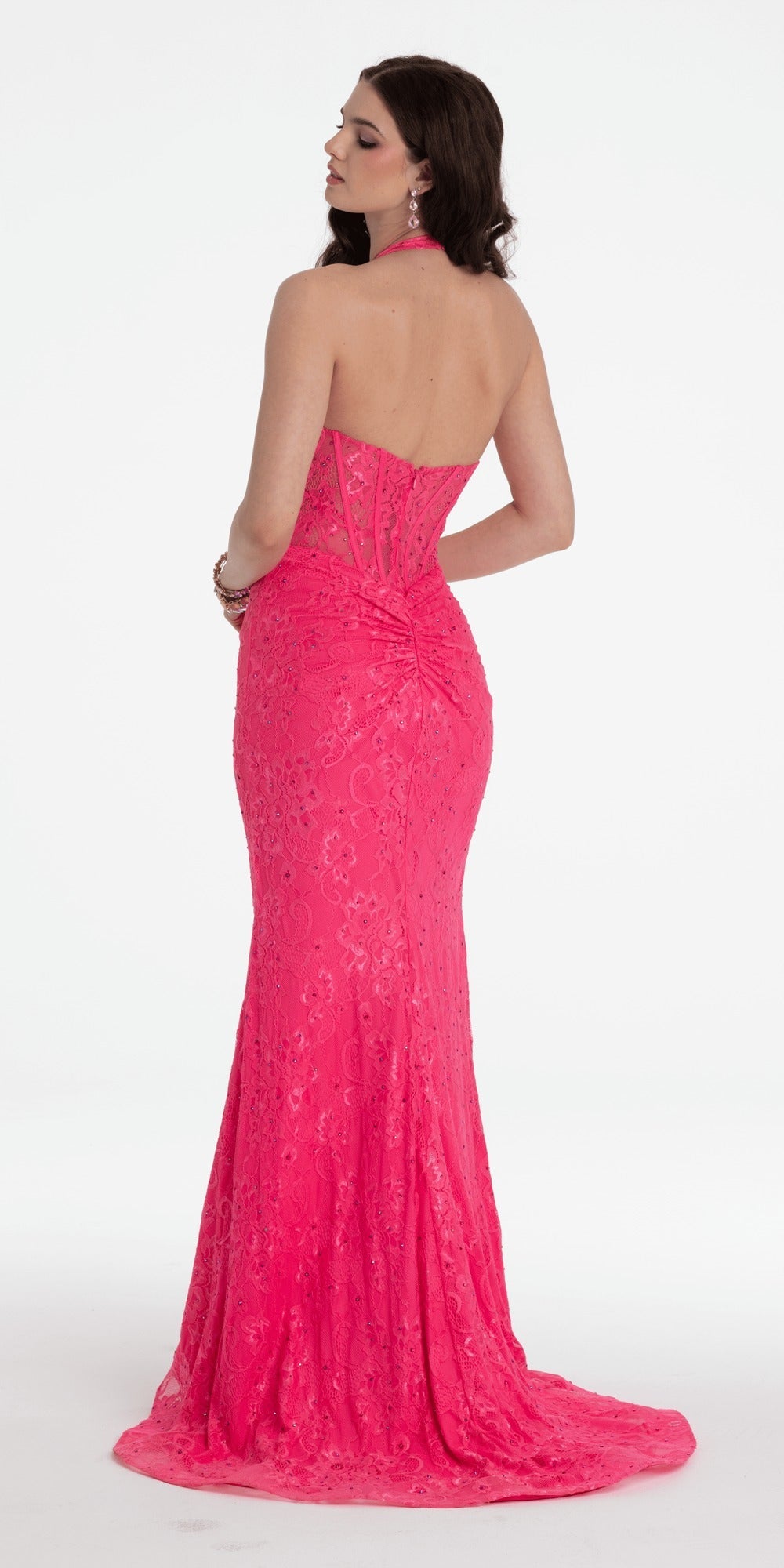 Satin Sweetheart Twist Corset Ballgown with Pockets