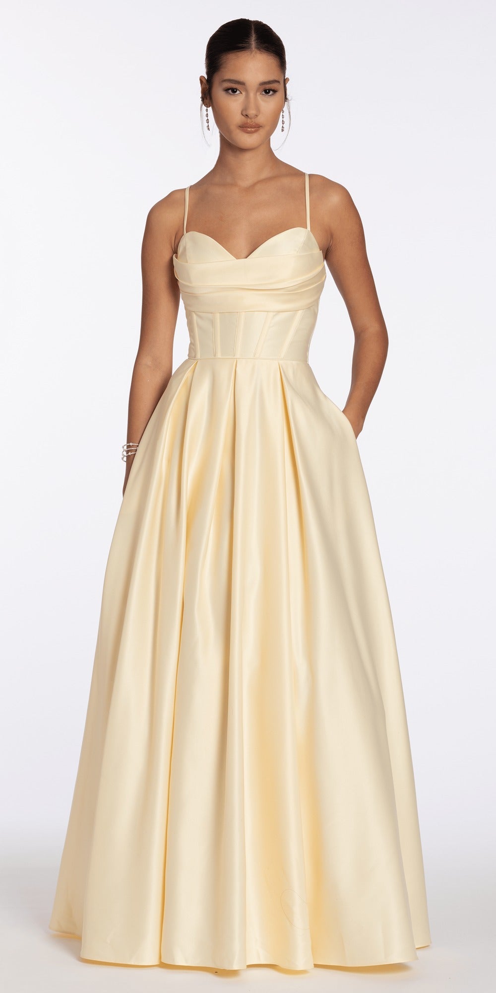 Strapless Beaded Embroidered Corset Trumpet Dress