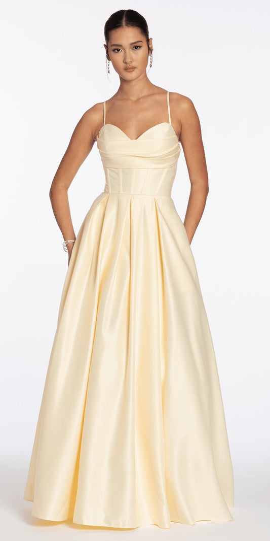Lace One Shoulder Foldover Scuba Column Dress with Back Slit