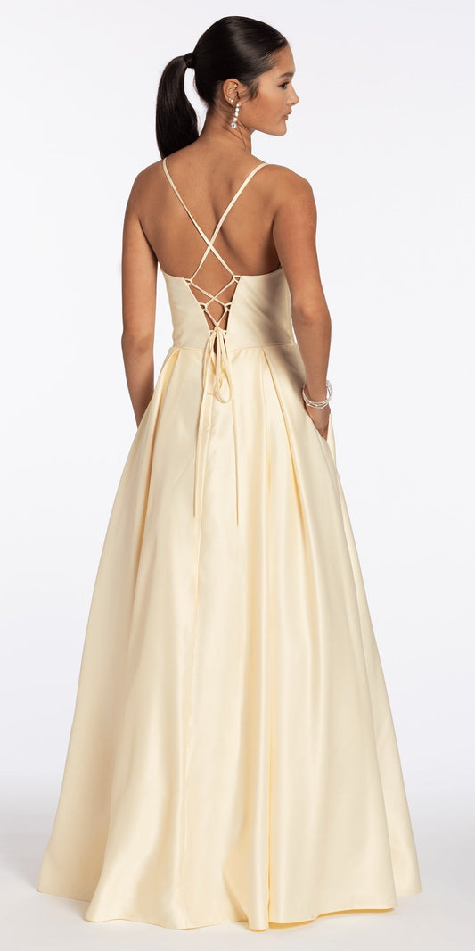 Strapless Sweetheart Glitter Mesh Ballgown with 3D Appliques
