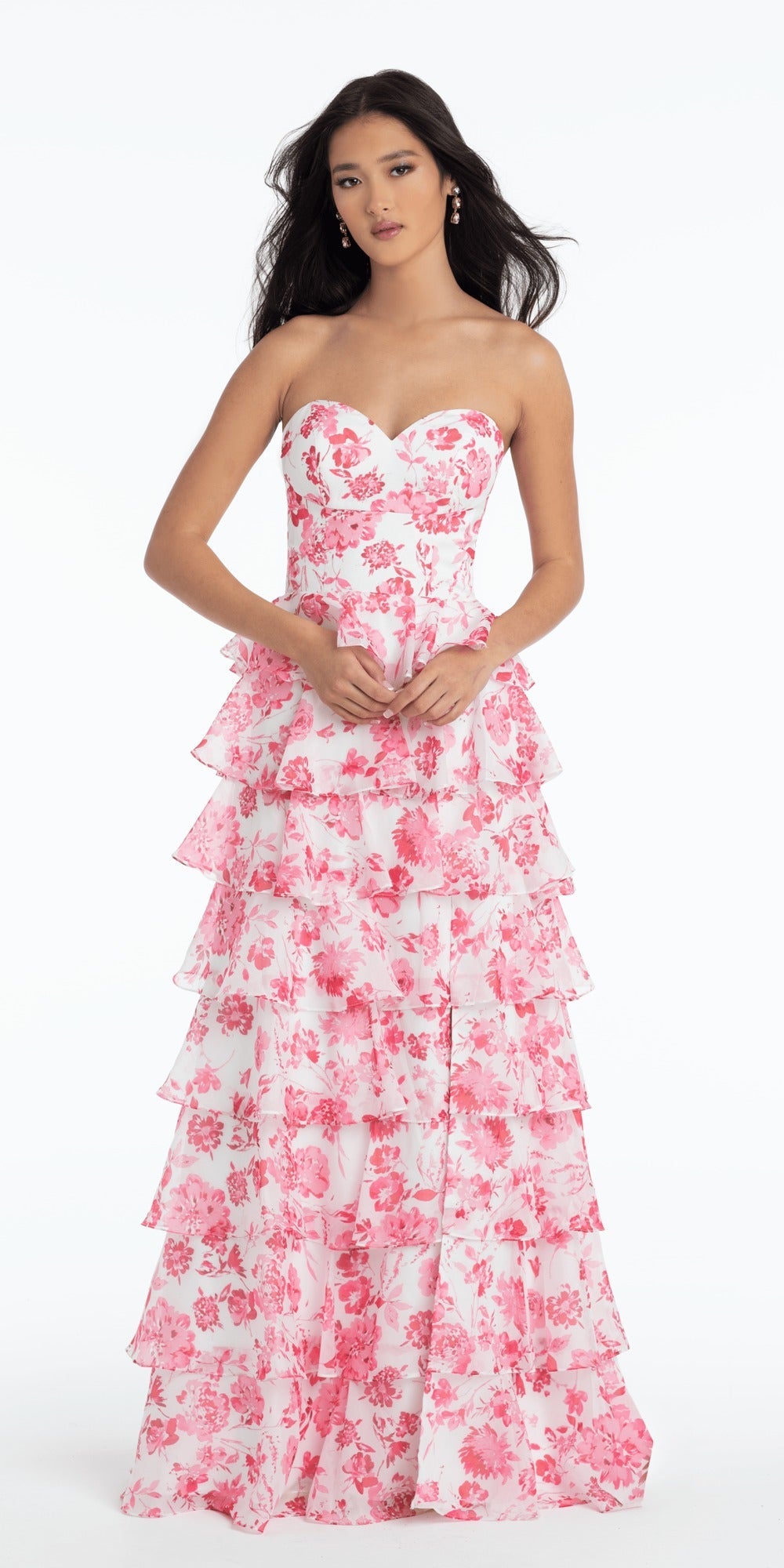 Stretch Satin Sweetheart Rhinestone Corset Column Dress