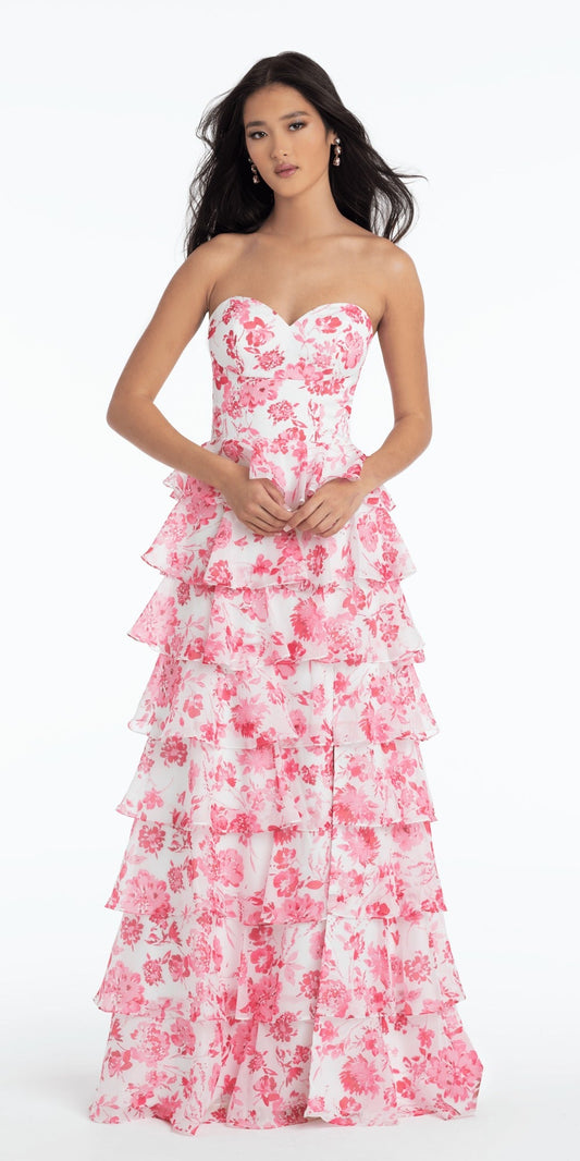 Stretch Satin Sweetheart Rhinestone Corset Column Dress