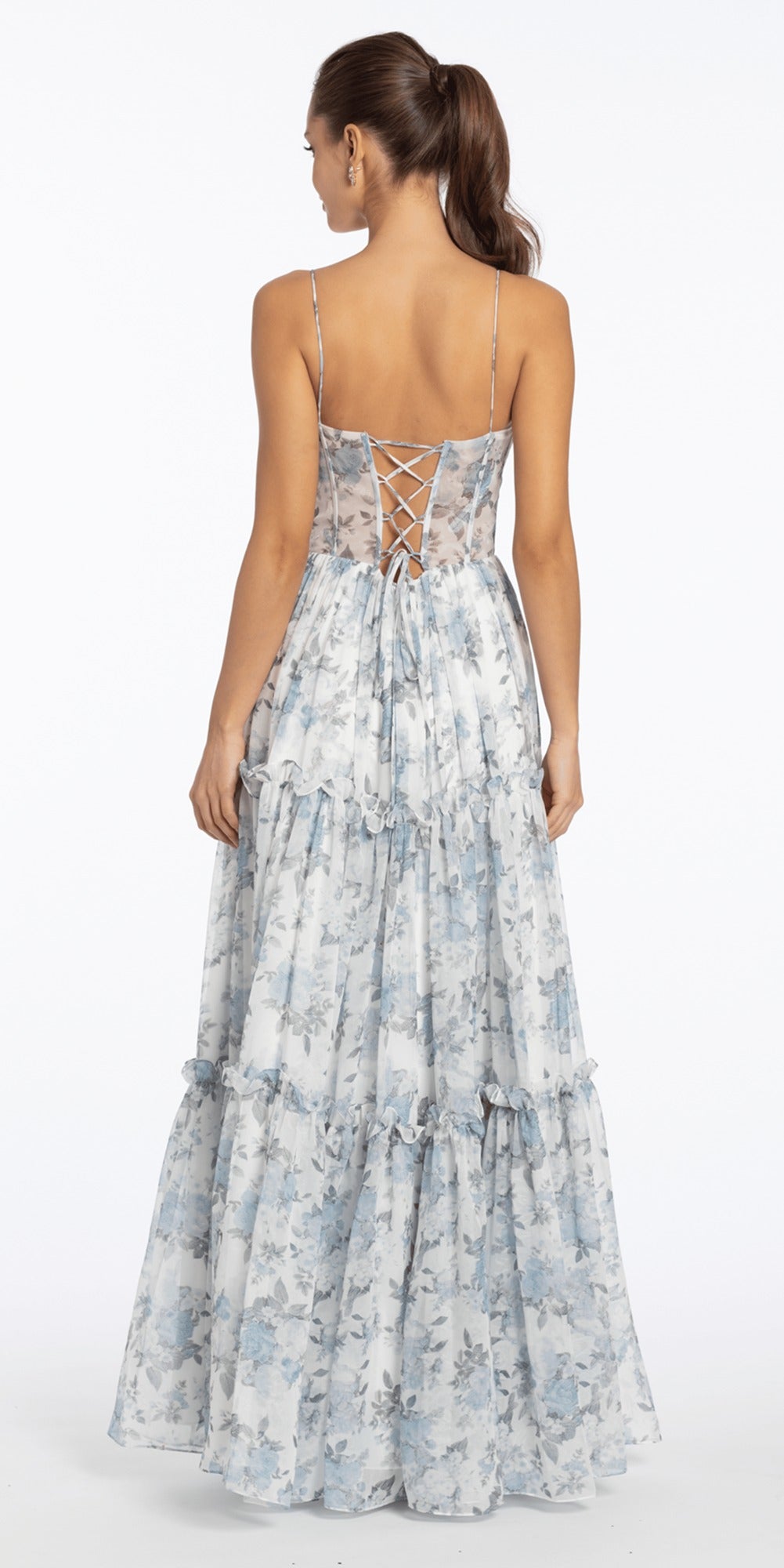 Two Tone Strapless Velvet Skater dress with Mesh Skirt
