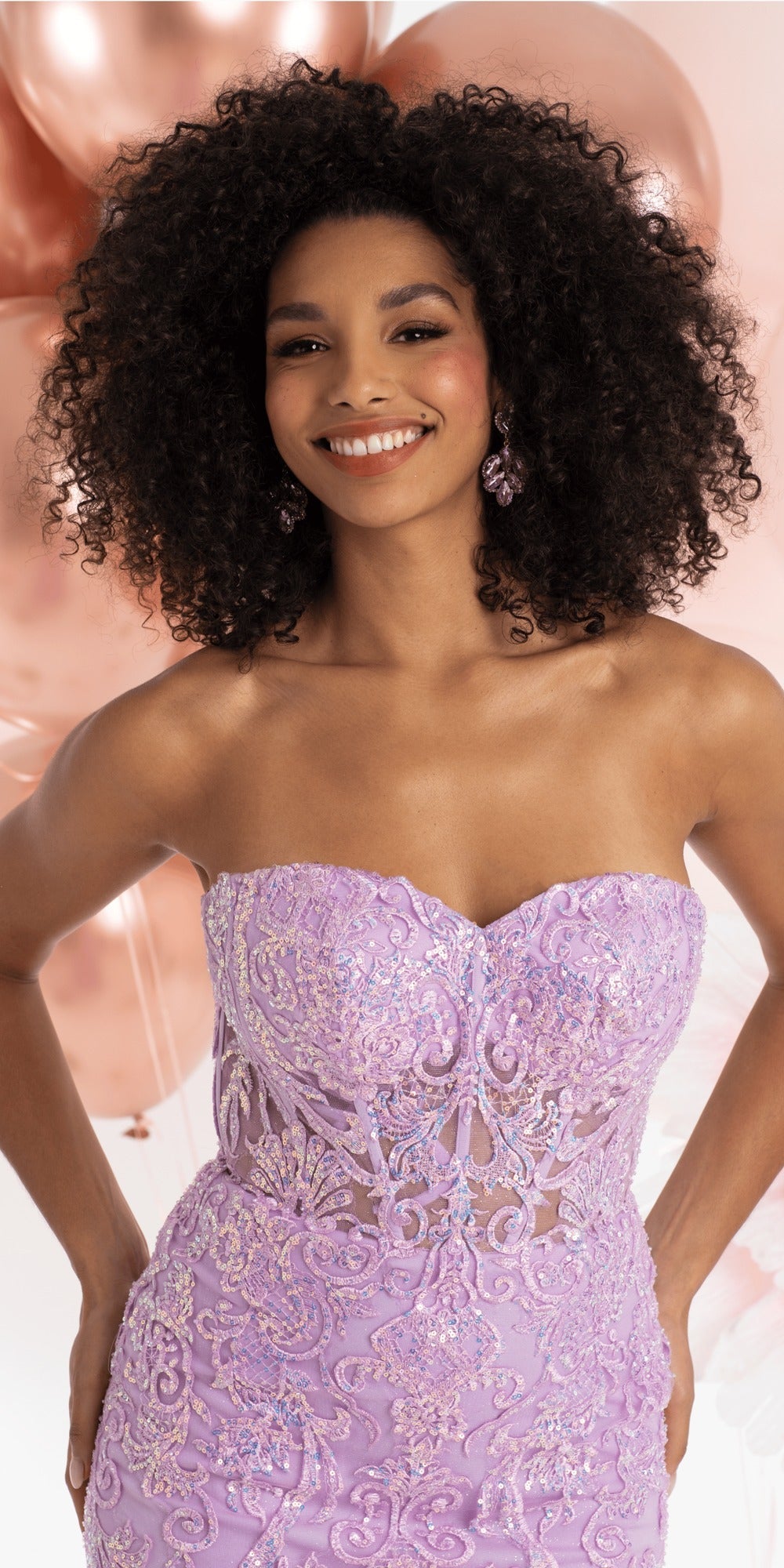 Plunging Mikado Glitter Ballgown with Bow Back