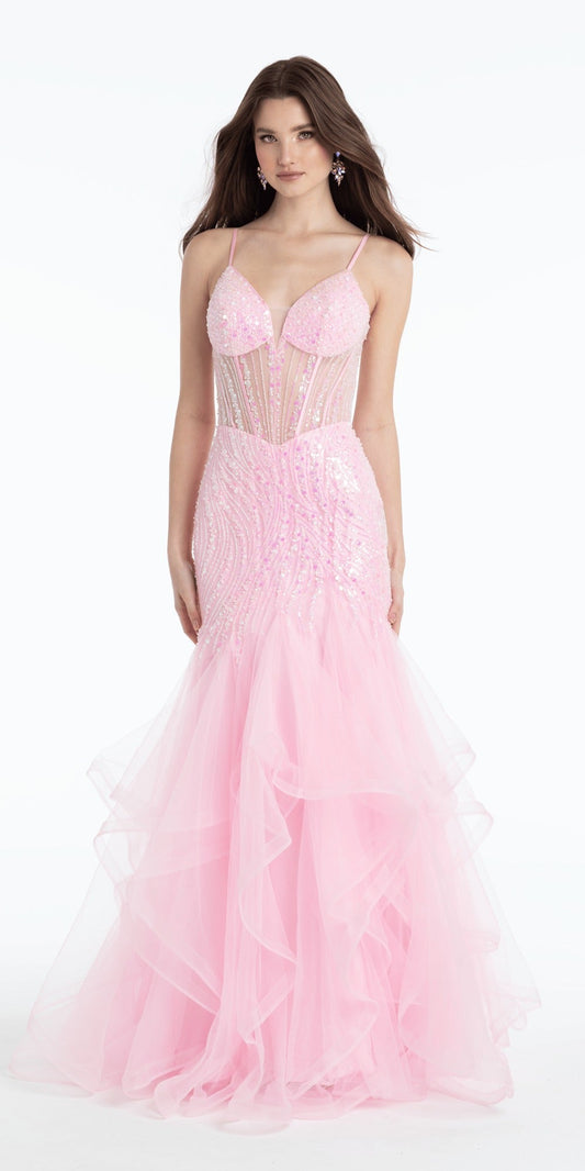 Sweetheart 3D Embellished Lace Corset Mermaid Dress