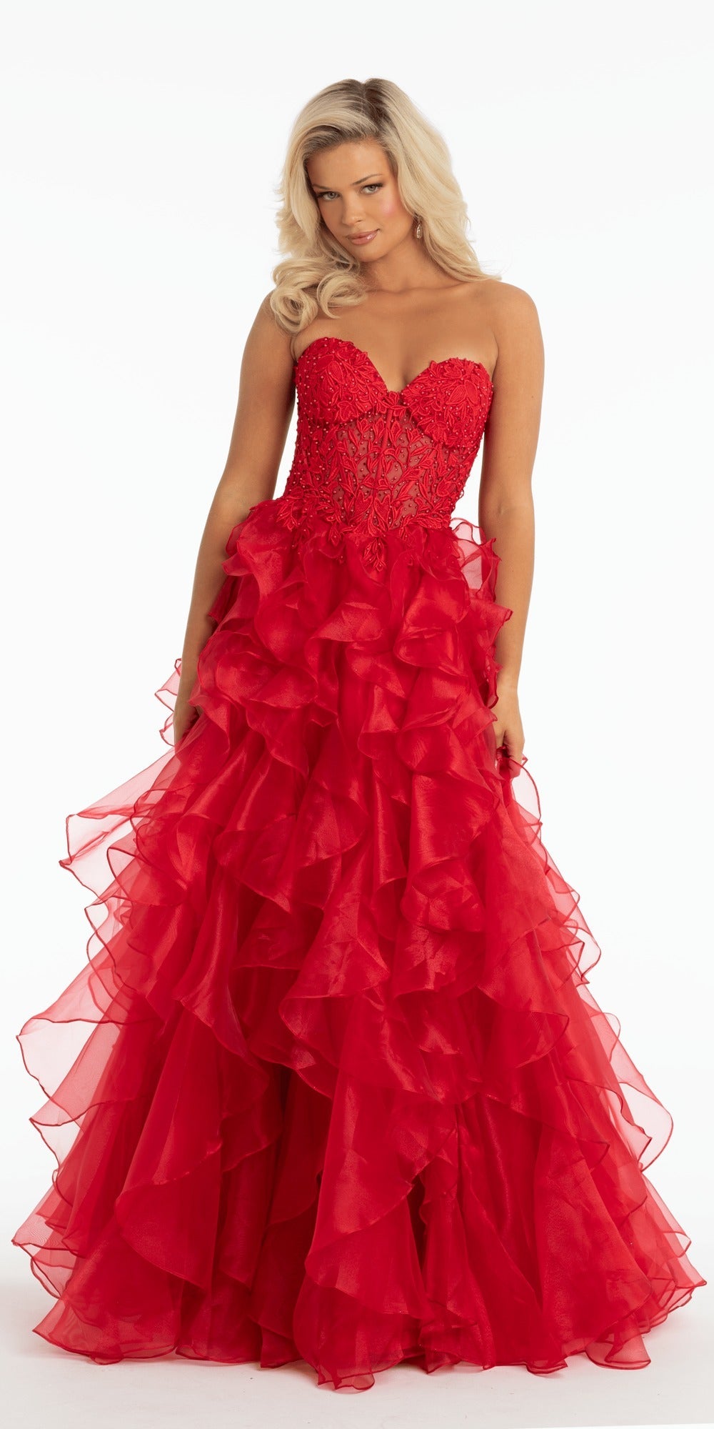 Square Neck Satin Ballgown with Pockets