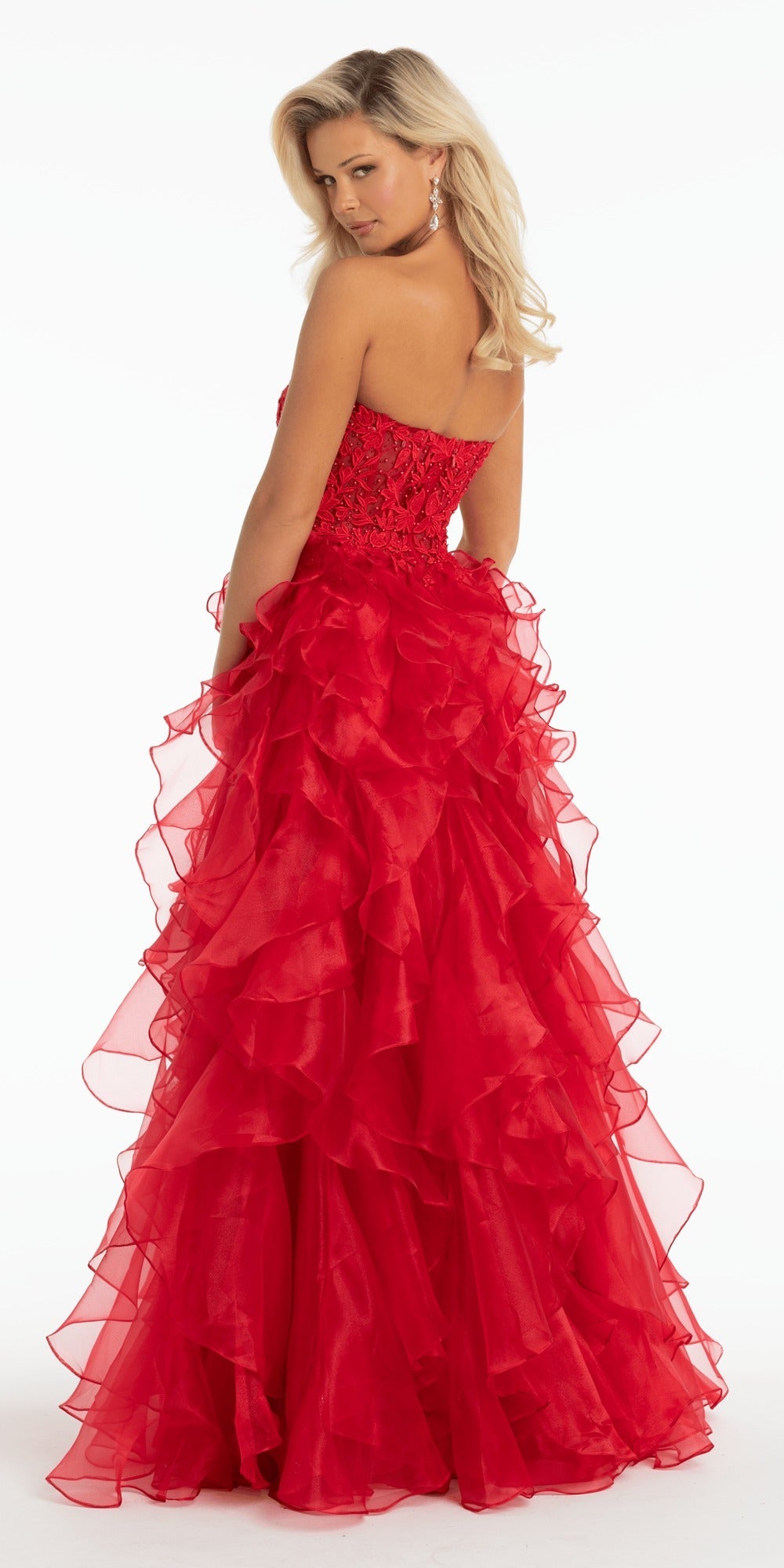 Square Neck Satin Ballgown with Pockets