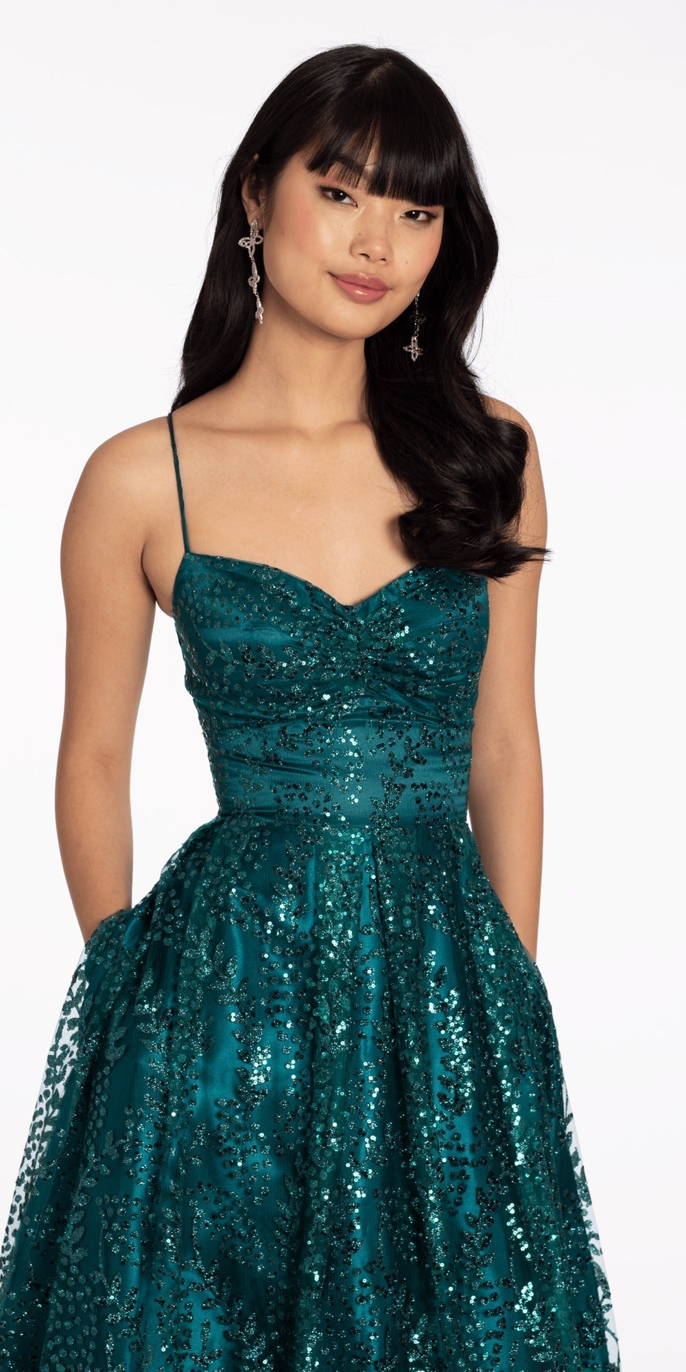 Tulle A Line Dress with 3D Embellished Appliques
