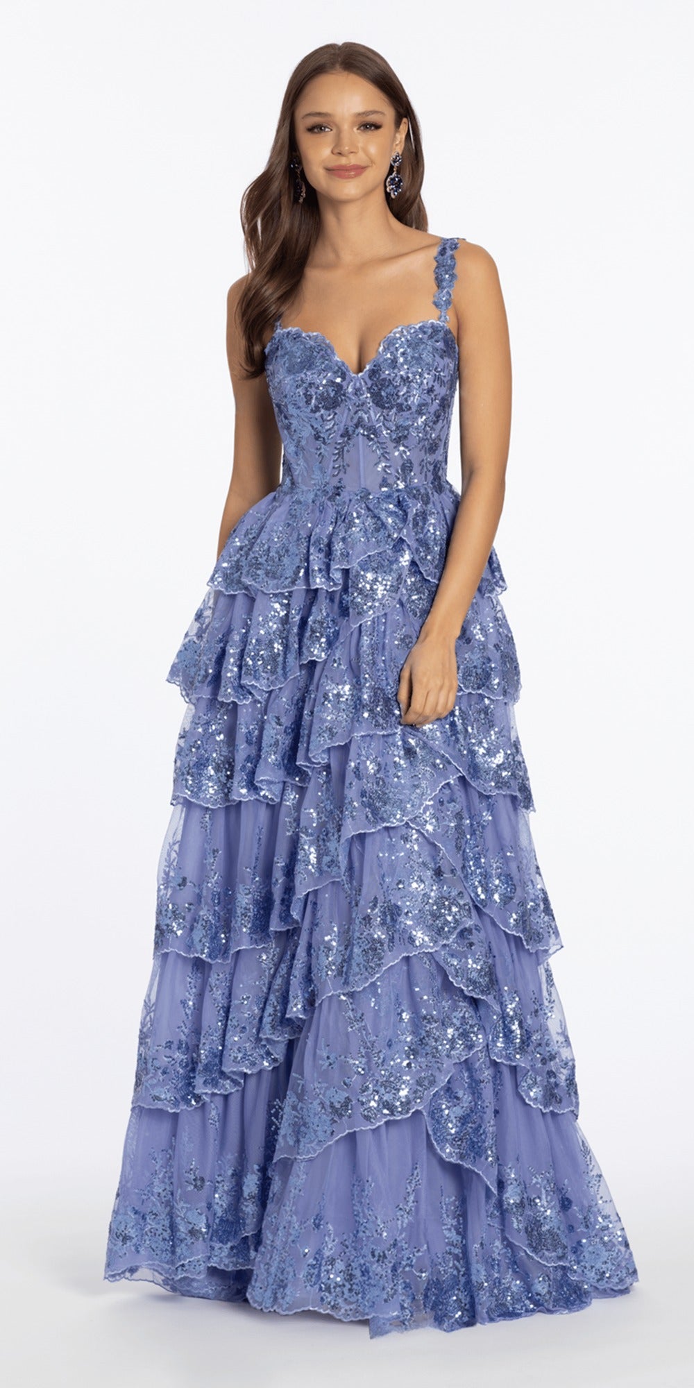 Strapless Sweetheart Lace Trumpet Dress with Cris Cross Bodice