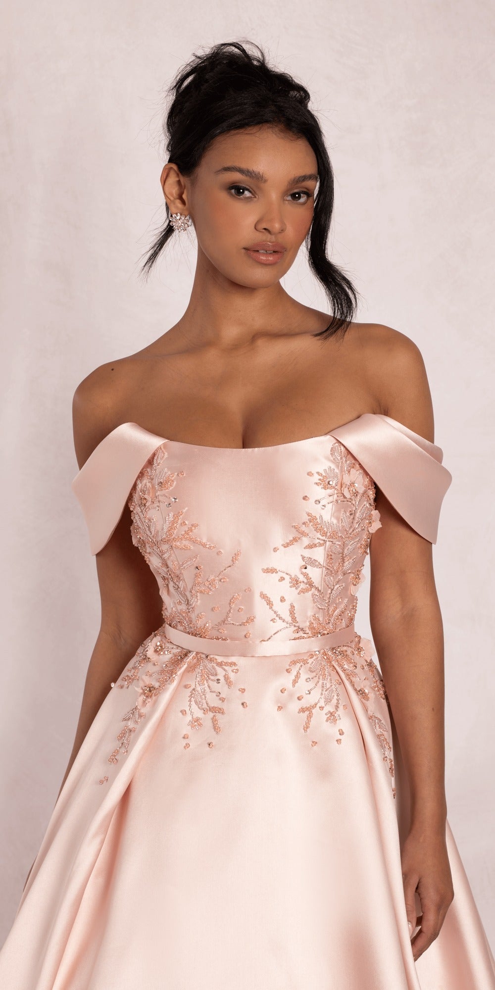 Cap Sleeve Crocheted Illusion Back Chiffon A Line Dress